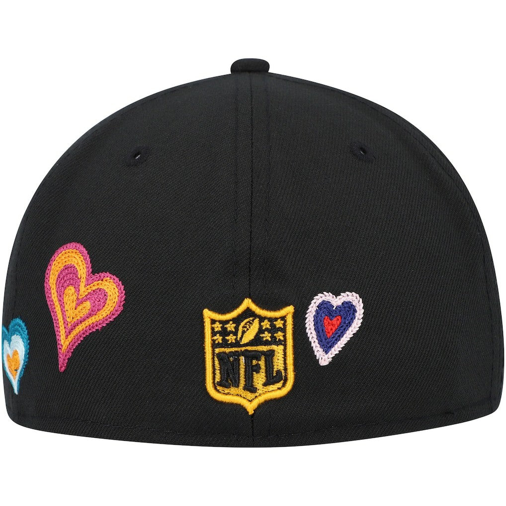 NFL Pittsburgh Steelers Chain Stitch Heart 59FIFTY Fitted Hat