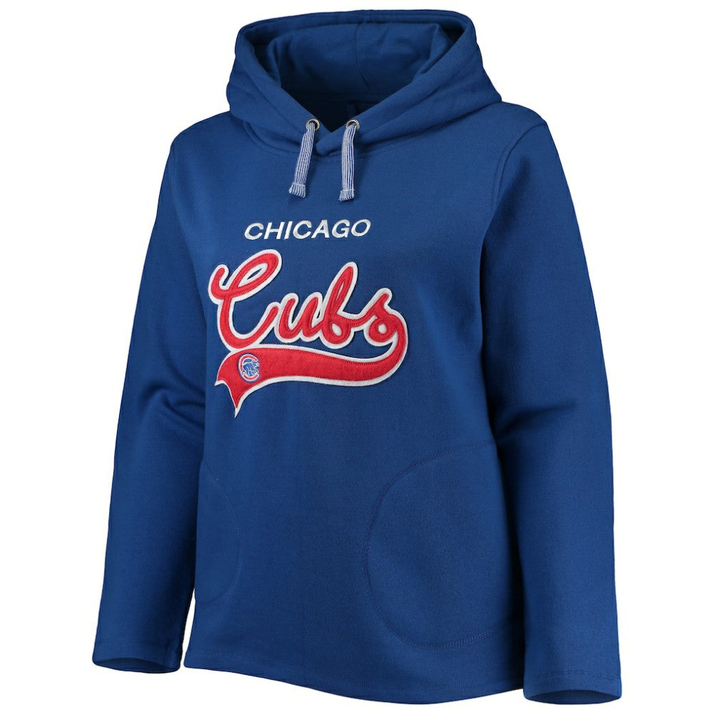 Chicago Cubs Soft as a Grape Women's Plus Size Side Split Pullover Hoodie - Royal