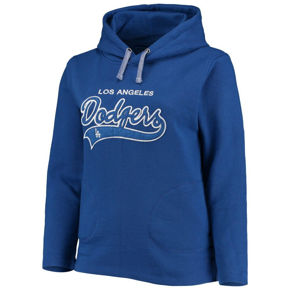 Los Angeles Dodgers Soft as a Grape Women's Plus Size Side Split Pullover Hoodie - Royal