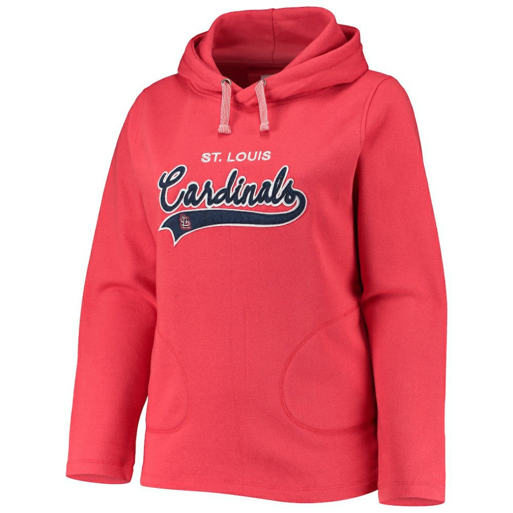 St. Louis Cardinals Soft as a Grape Women's Plus Size Side Split Pullover Hoodie - Red