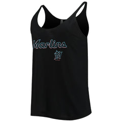Miami Marlins Soft as a Grape Women's Slouchy Tank Top - Black