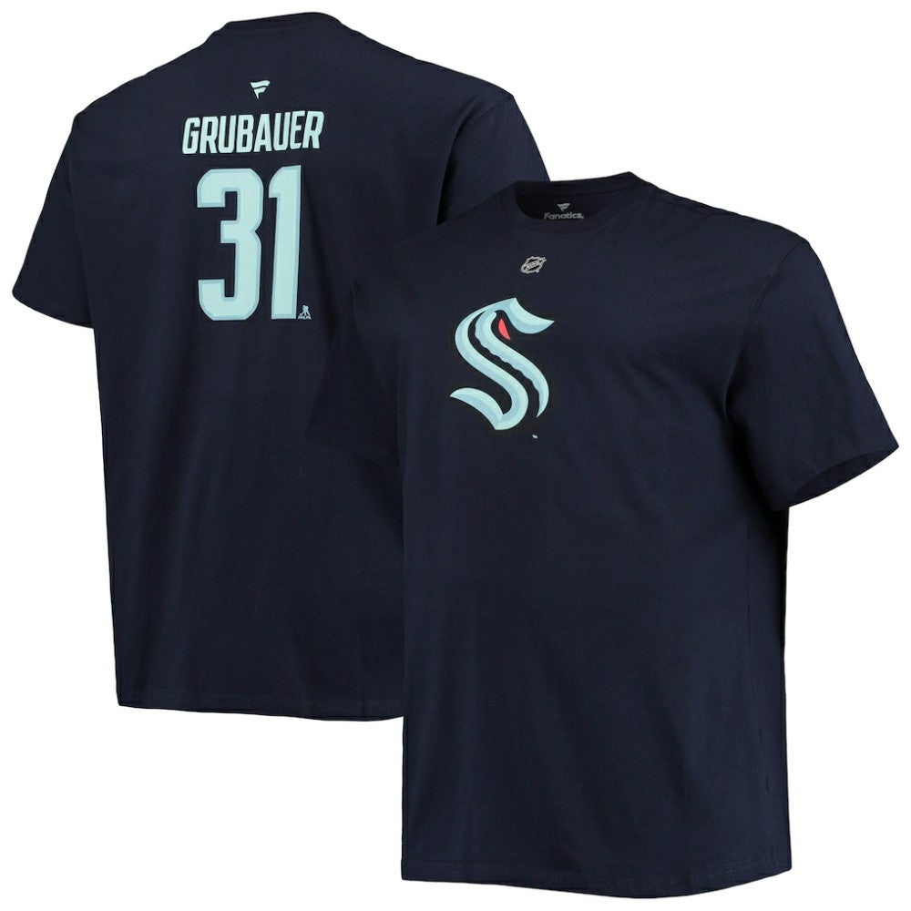 Philipp Grubauer Seattle Kraken Fanatics Big & Tall Name & Number T-Shirt