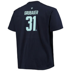 Philipp Grubauer Seattle Kraken Fanatics Big & Tall Name & Number T-Shirt
