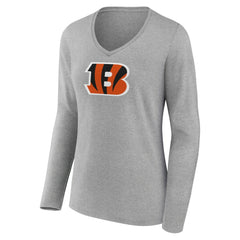 NFL Cincinnati Bengals Women's Primary Team Logo Long Sleeve V-Neck T-Shirt