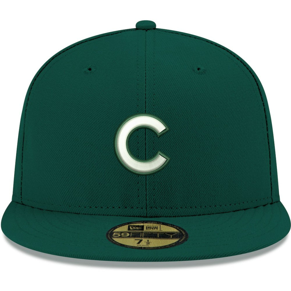 Chicago Cubs White Logo 59FIFTY Fitted Hat - Green | New Era