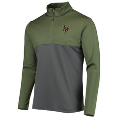 New York Mets Levelwear Delta Pursue Quarter-Zip Jacket - Olive