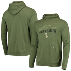 Chicago White Sox Levelwear Delta Thrive Tri-Blend Pullover Hoodie - Olive