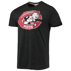 Cincinnati Reds Homage Hand-Drawn Logo Tri-Blend T-Shirt - Charcoal