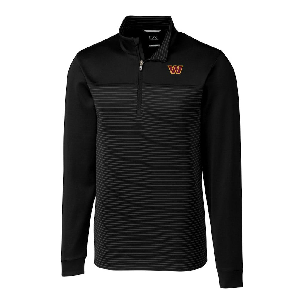 NFL Washington Commanders Cutter & Buck Traverse DryTec Stripe Stretch Quarter-Zip Jacket