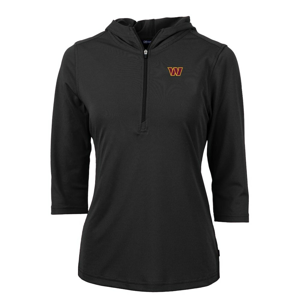 NFL Washington Commanders Cutter & Buck Women's Virtue Eco Pique Half-Zip Pullover Hoodie
