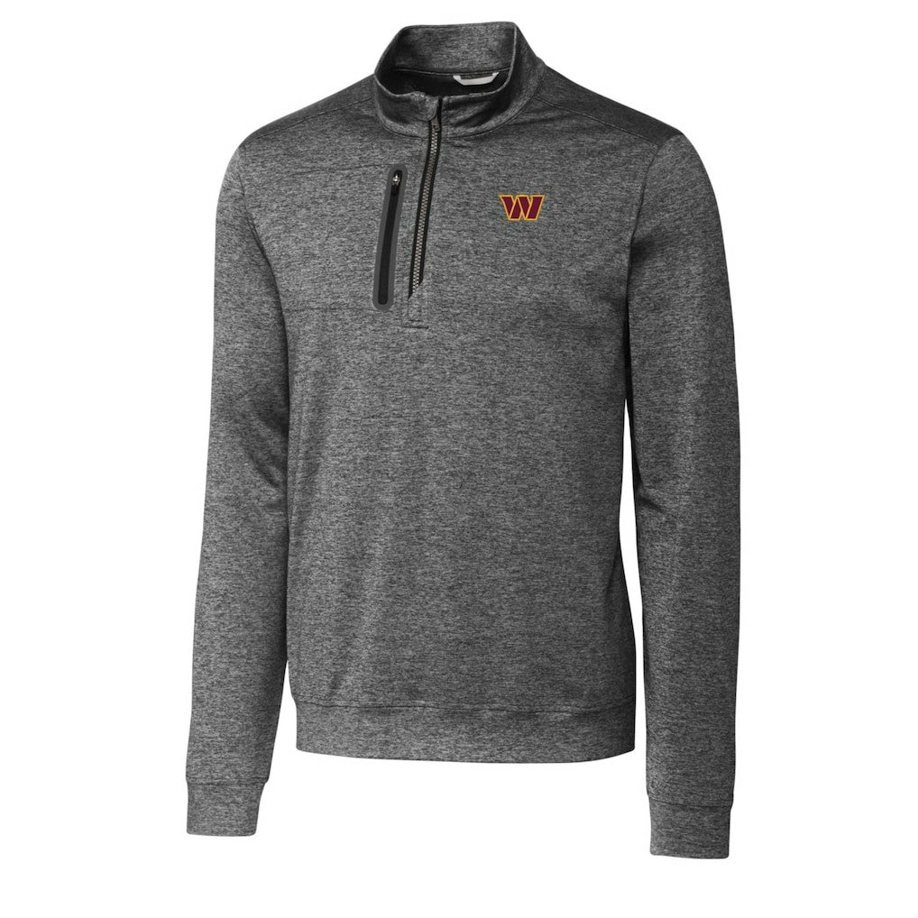 NFL Washington Commanders Cutter & Buck Big & Tall Stealth Heathered Quarter-Zip Pullover Jacket