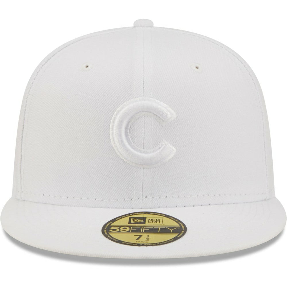 Chicago Cubs White on White 59FIFTY Fitted Hat | New Era