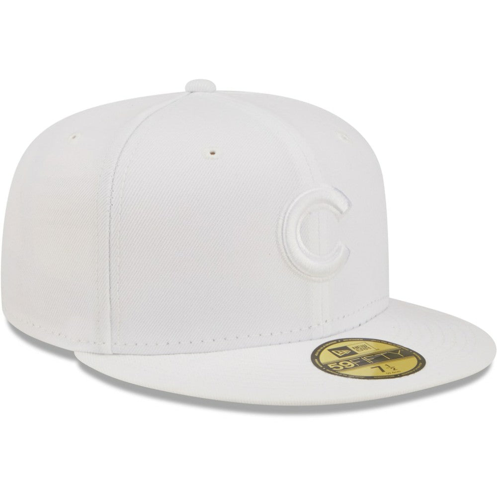 Chicago Cubs White on White 59FIFTY Fitted Hat | New Era