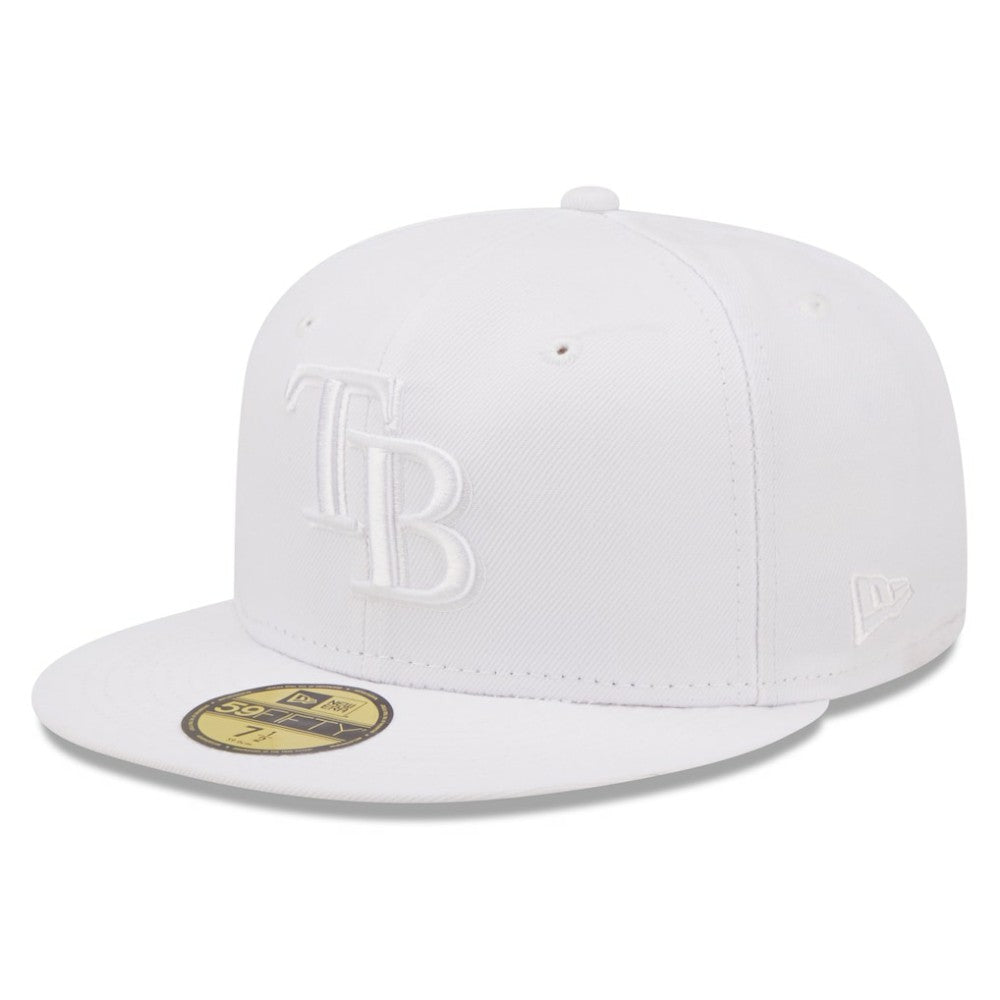 Tampa Bay Rays White on White 59FIFTY Fitted Hat | New Era