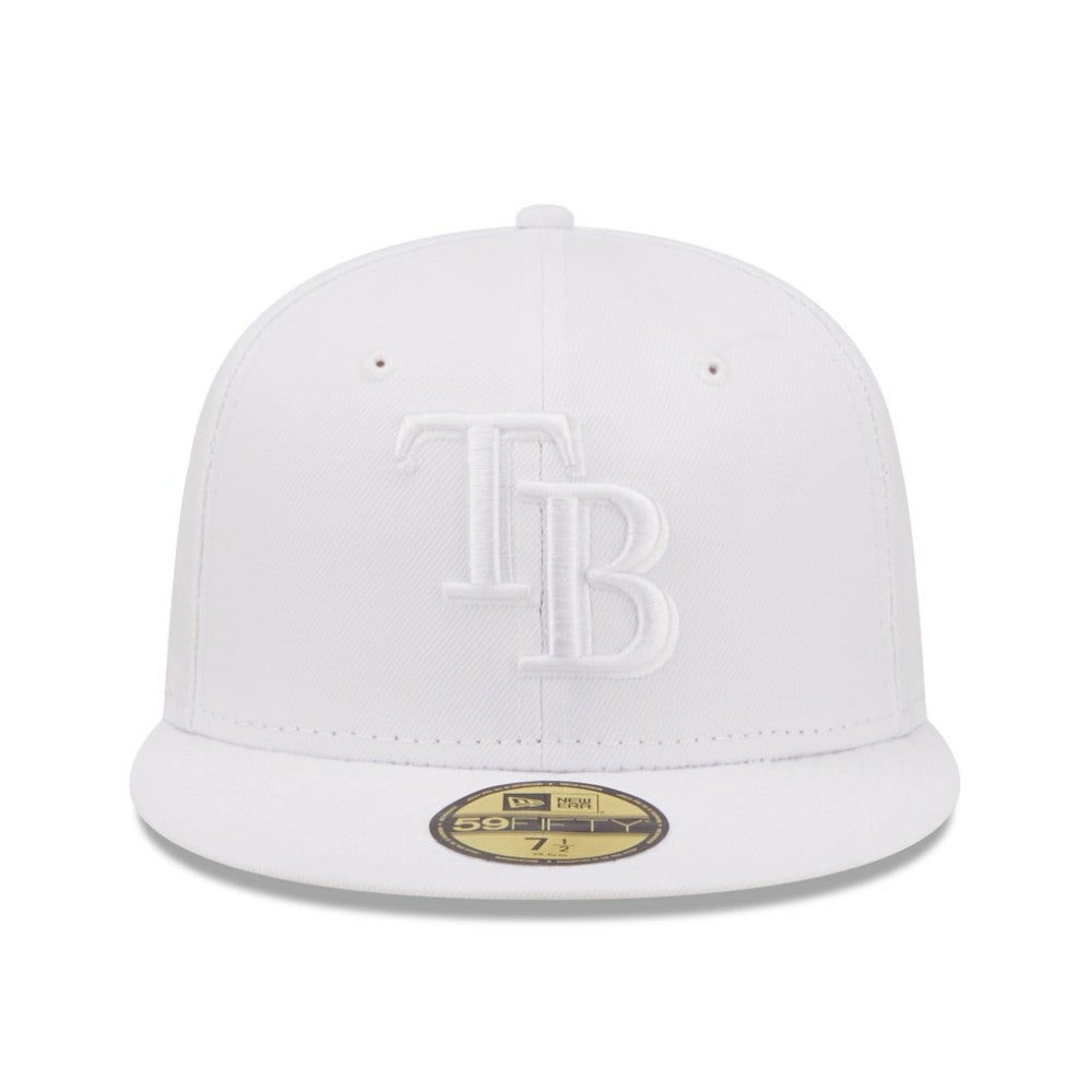 Tampa Bay Rays White on White 59FIFTY Fitted Hat | New Era