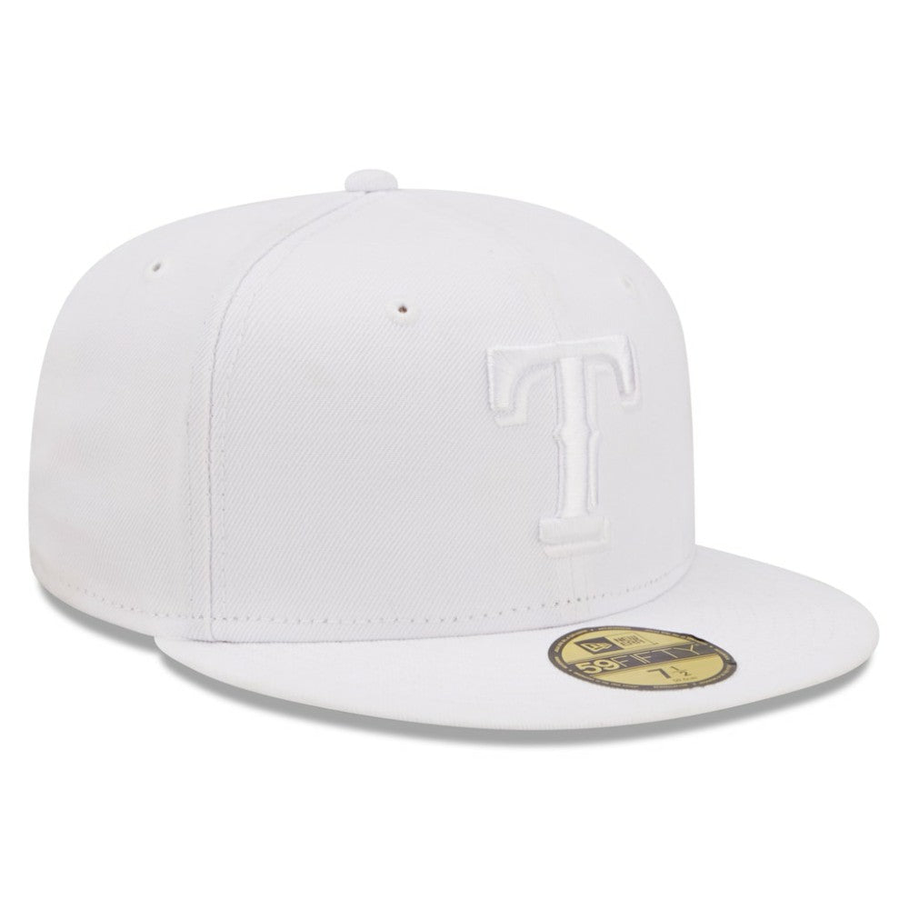 Texas Rangers White on White 59FIFTY Fitted Hat | New Era