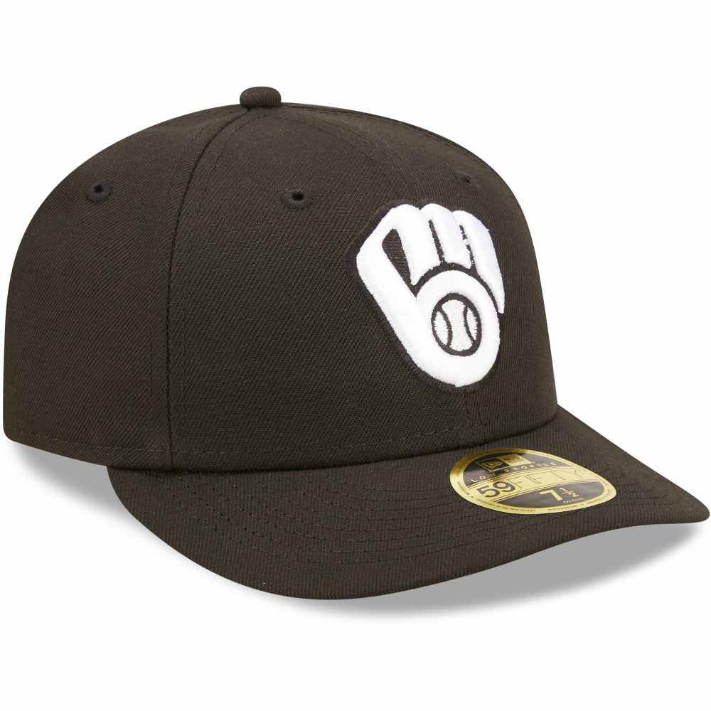Milwaukee Brewers Black & White Low Profile 59FIFTY Fitted Hat | New Era
