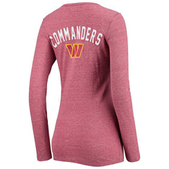 NFL Washington Commanders Women's Scoop Neck Tri-Blend Long Sleeve T-Shirt