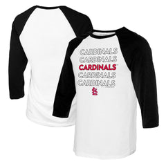 St. Louis Cardinals Tiny Turnip Women's Stacked 3/4-Sleeve Raglan T-Shirt - White/Black