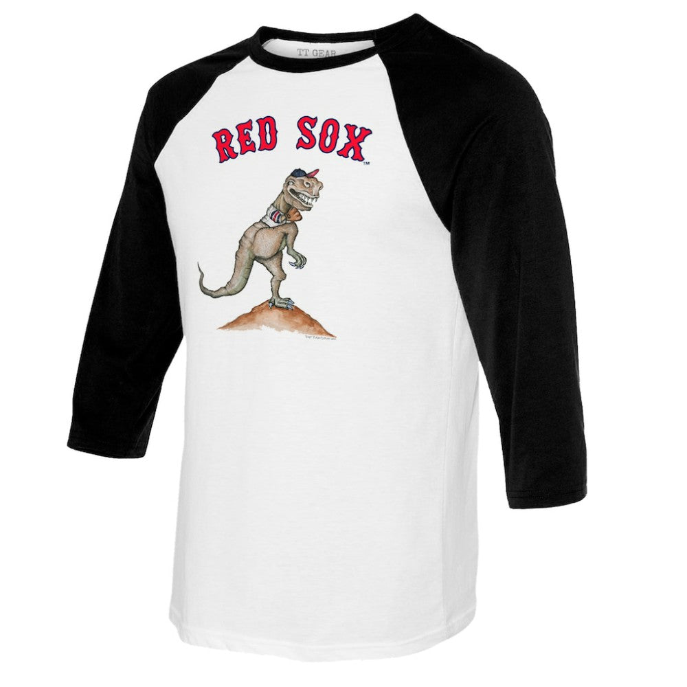 Boston Red Sox Tiny Turnip Youth TT Rex Raglan 3/4 Sleeve T-Shirt - White/Black