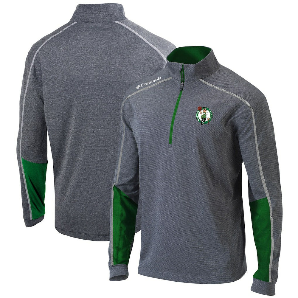 Boston Celtics Omni-Wick Shotgun 2.0 Quarter-Zip Pullover Top - Heathered Gray/Green | Columbia sale