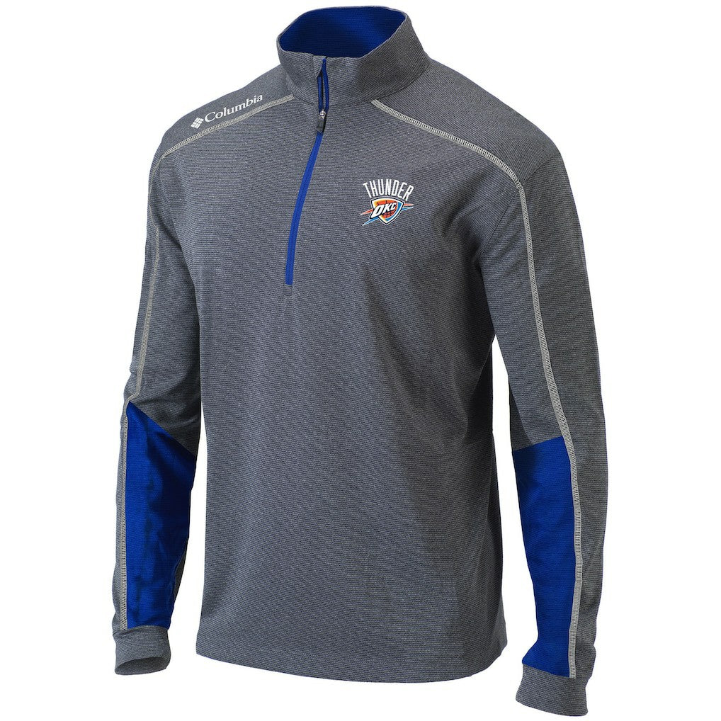 Oklahoma City Thunder Omni-Wick Shotgun 2.0 Quarter-Zip Pullover Top - Heathered Gray/Blue | Columbia on sale