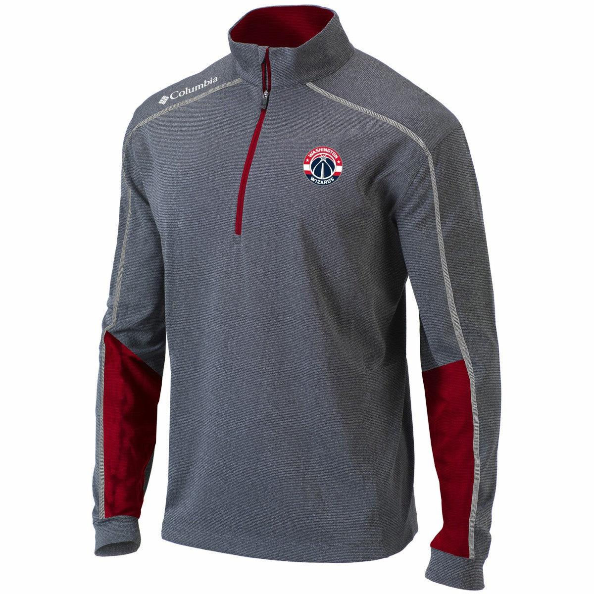 Washington Wizards Omni-Wick Shotgun 2.0 Quarter-Zip Pullover Top - Heathered Gray/Red | Columbia on sale