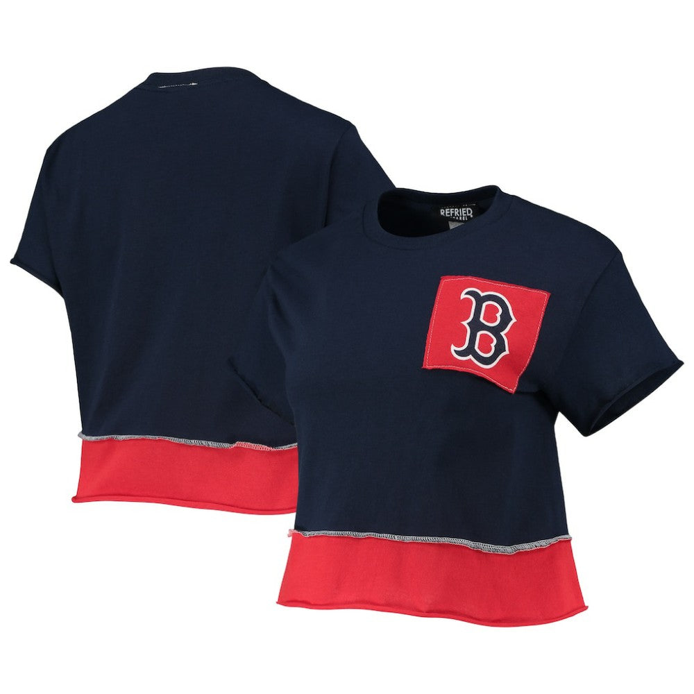 Boston Red Sox Refried Apparel Women's Cropped T-Shirt - Navy
