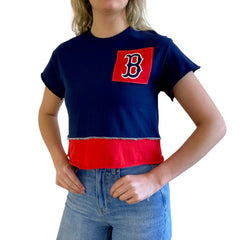 Boston Red Sox Refried Apparel Women's Cropped T-Shirt - Navy