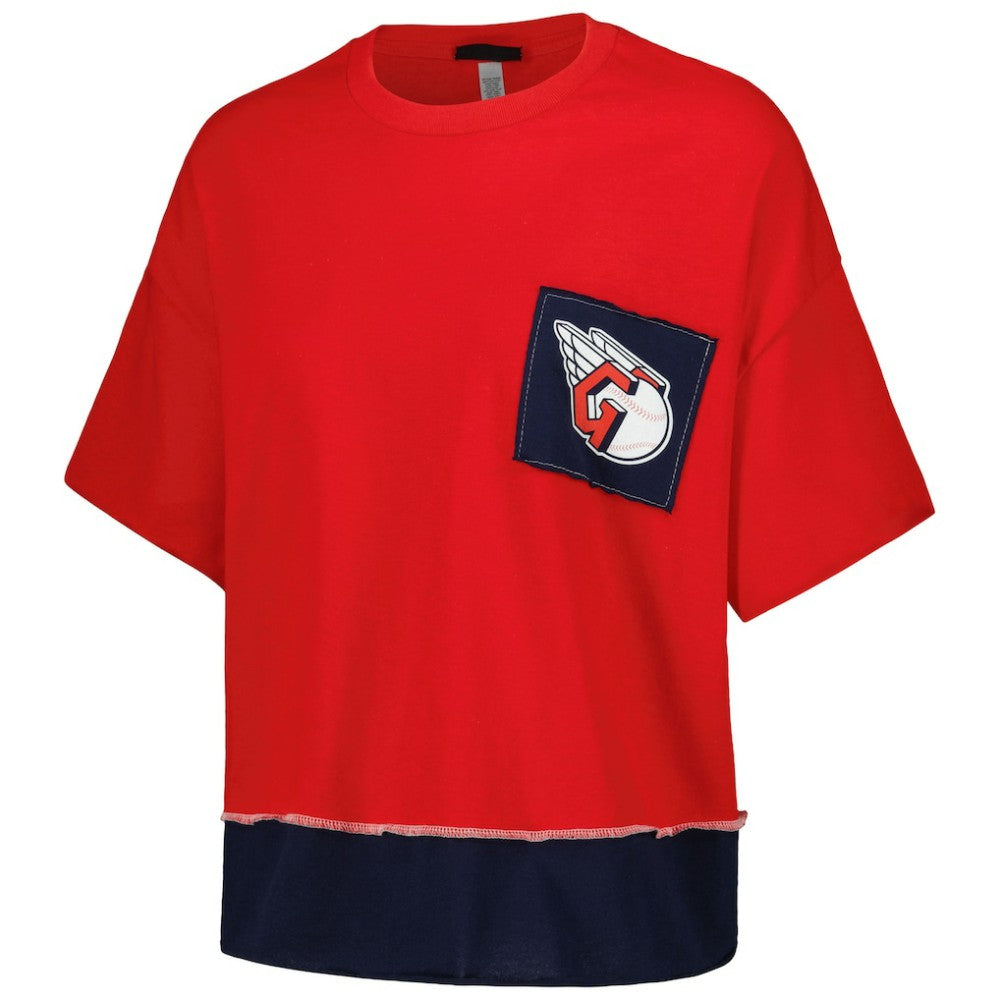 Cleveland Guardians Refried Apparel Women's Cropped T-Shirt - Red