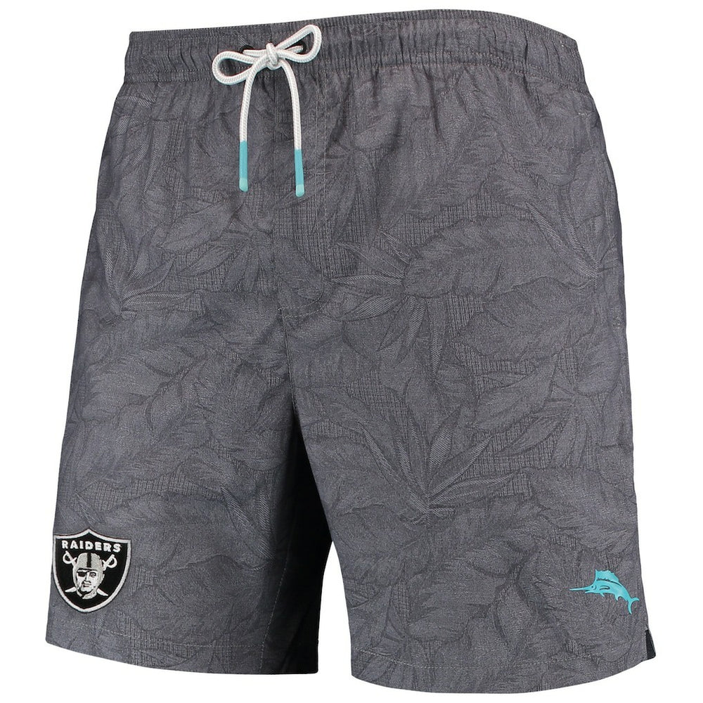 NFL Las Vegas Raiders Naples Layered Leaves Swim Trunks
