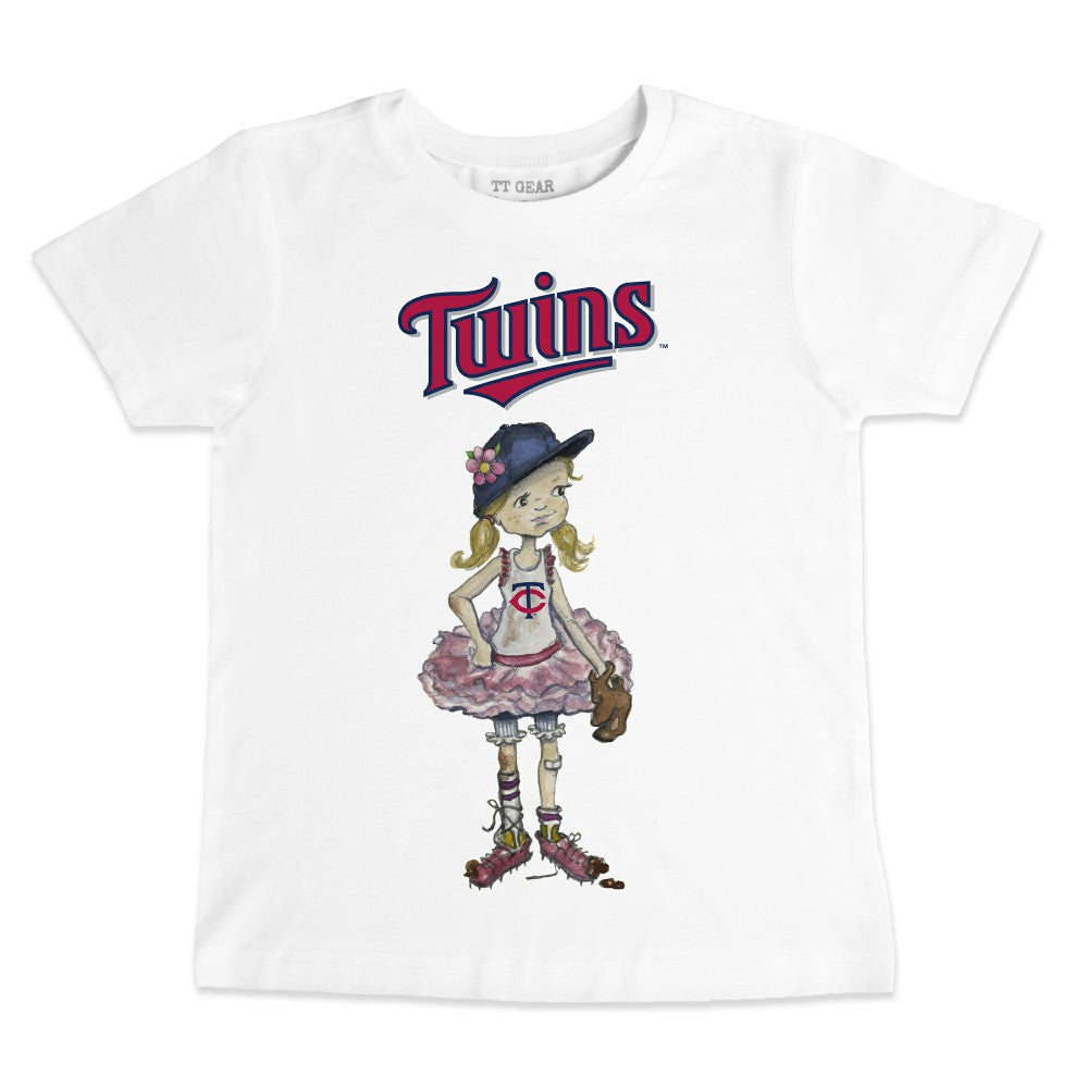 Minnesota Twins Tiny Turnip Youth Baseball Babes T-Shirt - White