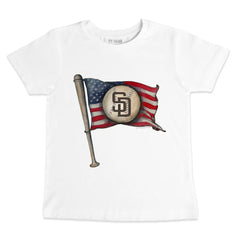 San Diego Padres Tiny Turnip Youth Baseball Flag T-Shirt - White