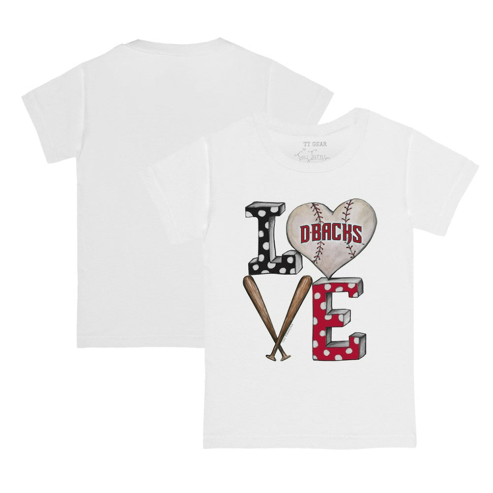 Arizona Diamondbacks Tiny Turnip Youth Baseball Love T-Shirt - White