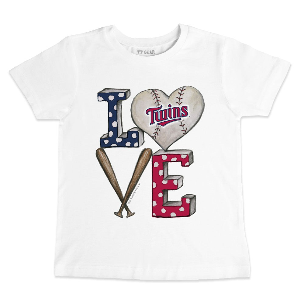 Minnesota Twins Tiny Turnip Youth Baseball Love T-Shirt - White