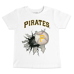 Pittsburgh Pirates Tiny Turnip Youth Baseball Tear T-Shirt - White