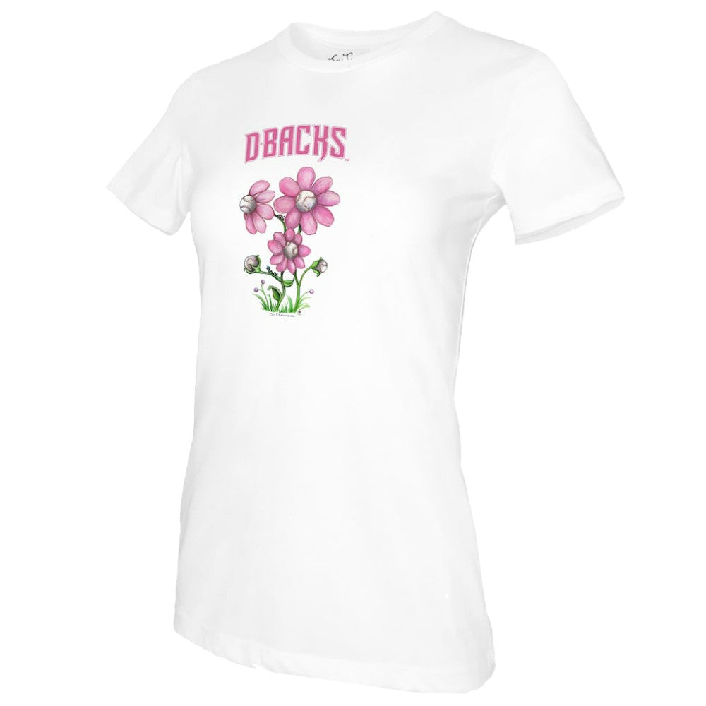 Arizona Diamondbacks Tiny Turnip Women's Blooming Baseballs T-Shirt - White