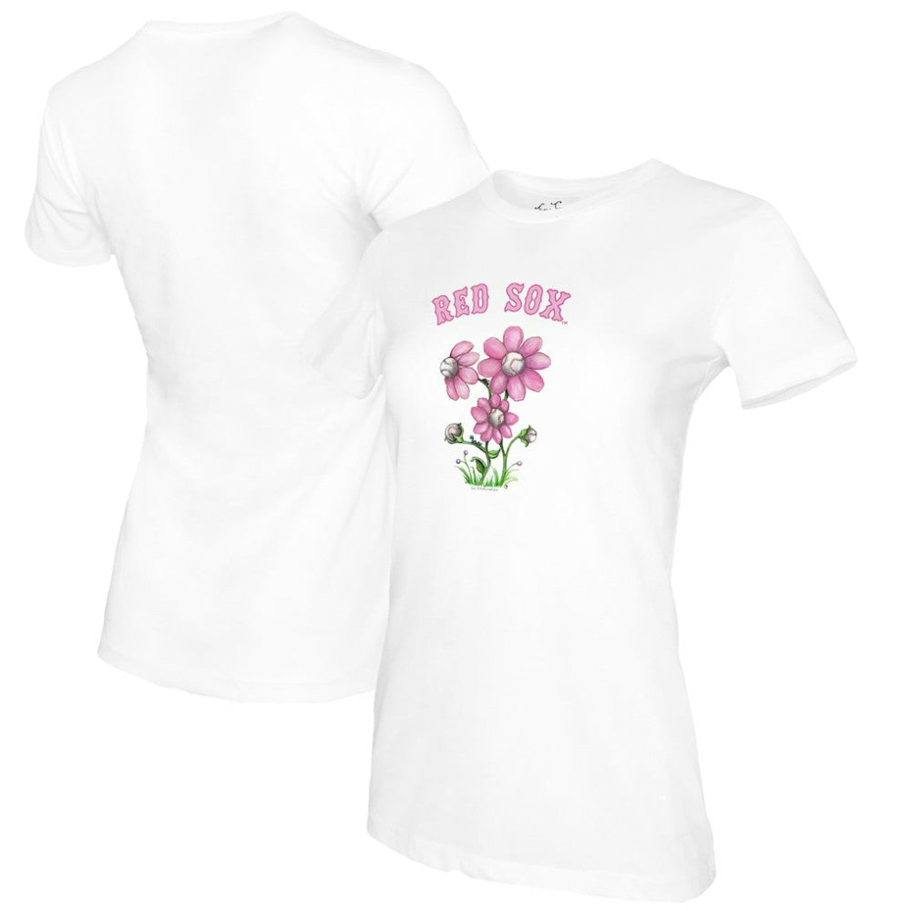 Boston Red Sox Tiny Turnip Women's Blooming Baseballs T-Shirt - White