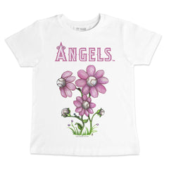 Los Angeles Angels Tiny Turnip Youth Blooming Baseballs T-Shirt - White