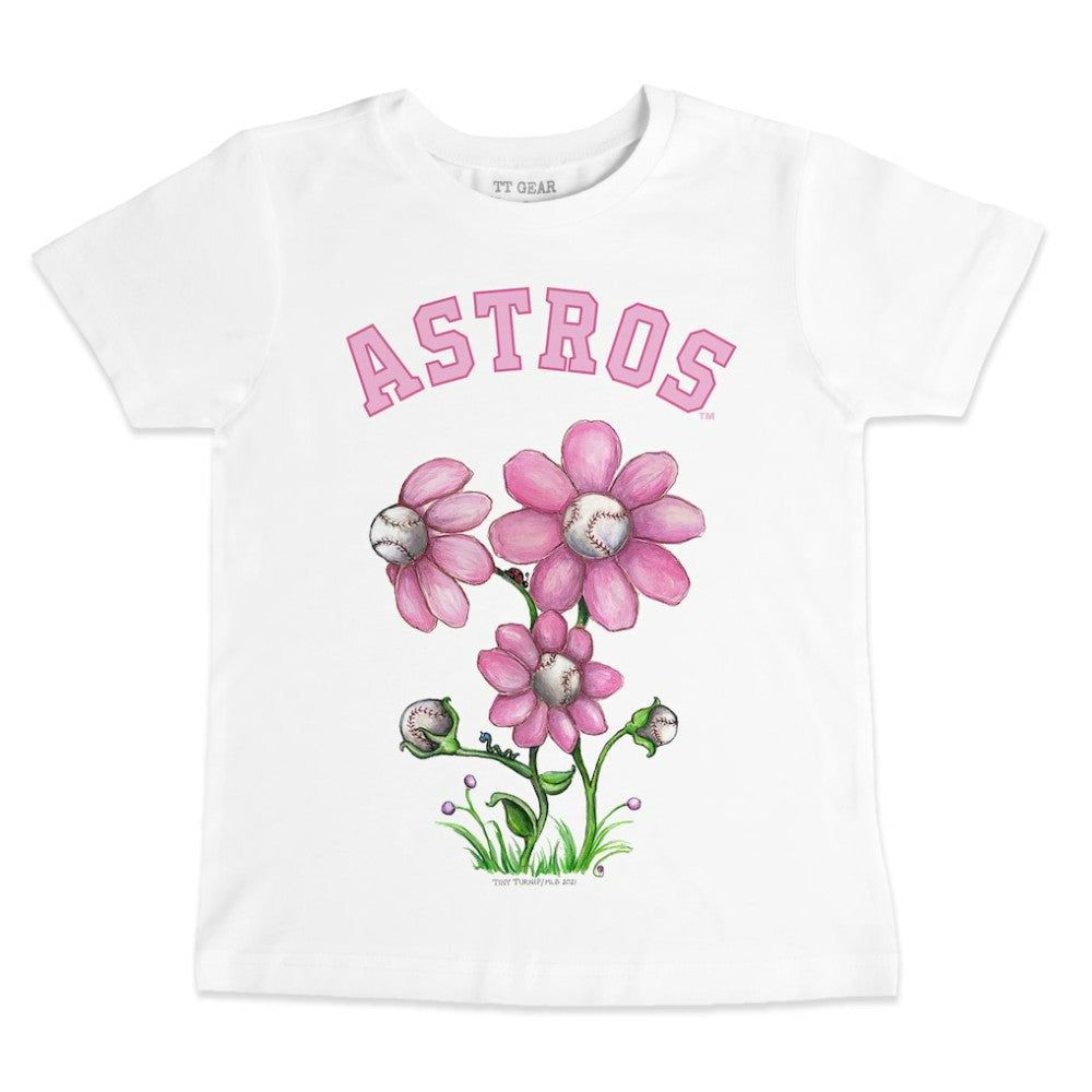 Houston Astros Tiny Turnip Youth Blooming Baseballs T-Shirt - White