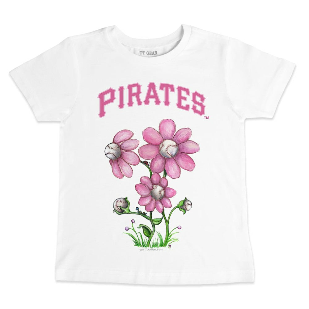 Pittsburgh Pirates Tiny Turnip Youth Blooming Baseballs T-Shirt - White