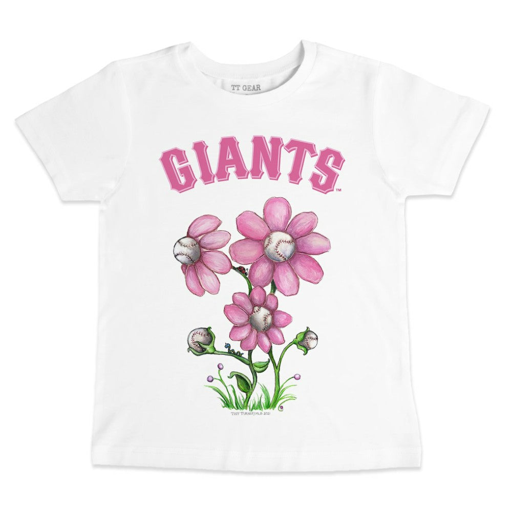 San Francisco Giants Tiny Turnip Youth Blooming Baseballs T-Shirt - White