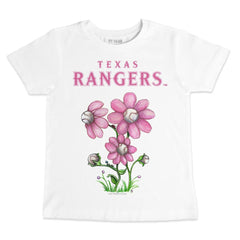 Texas Rangers Tiny Turnip Youth Blooming Baseballs T-Shirt - White