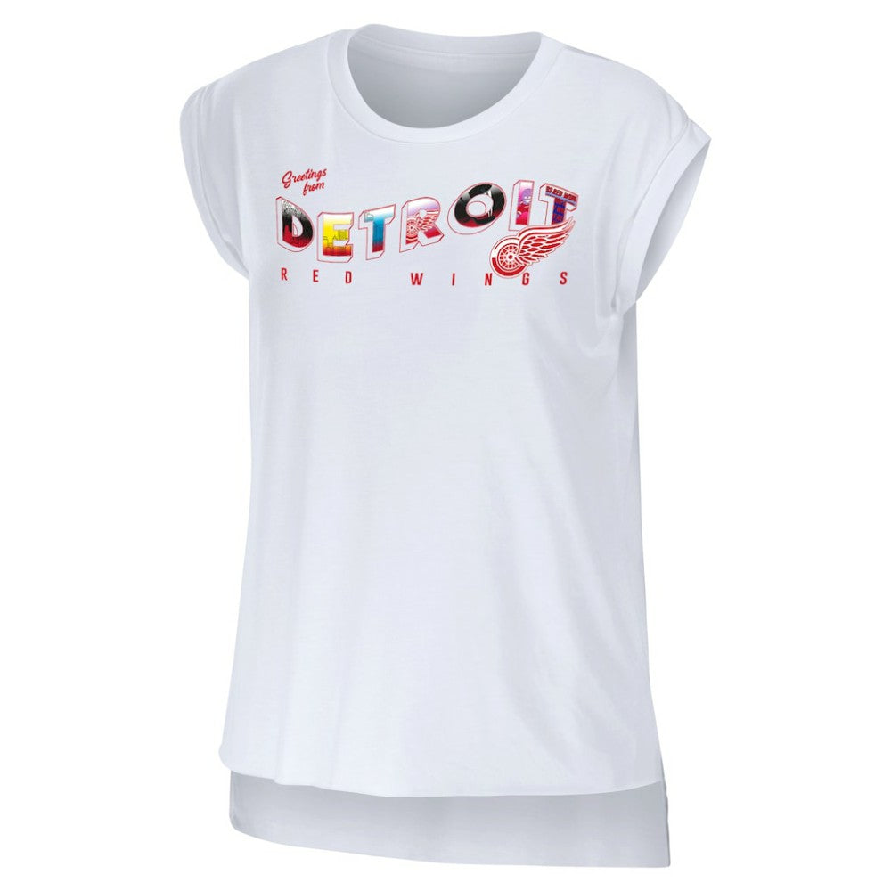 Detroit Red Wings WEAR by Erin Andrews Women's Greetings From Muscle T-Shirt