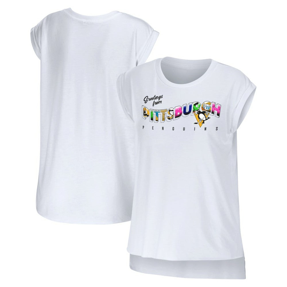 Pittsburgh Penguins WEAR by Erin Andrews Women's Greetings From Muscle T-Shirt