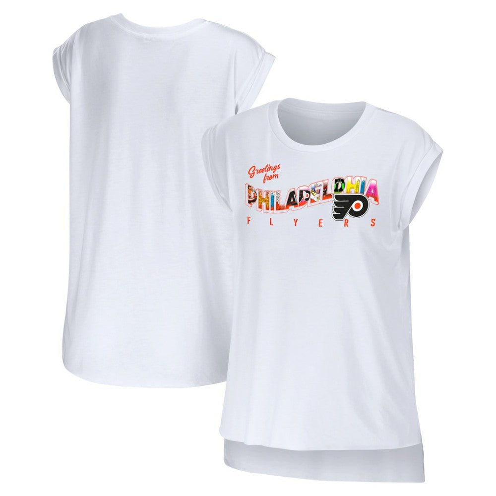 Philadelphia Flyers WEAR by Erin Andrews Women's Greetings From Muscle T-Shirt