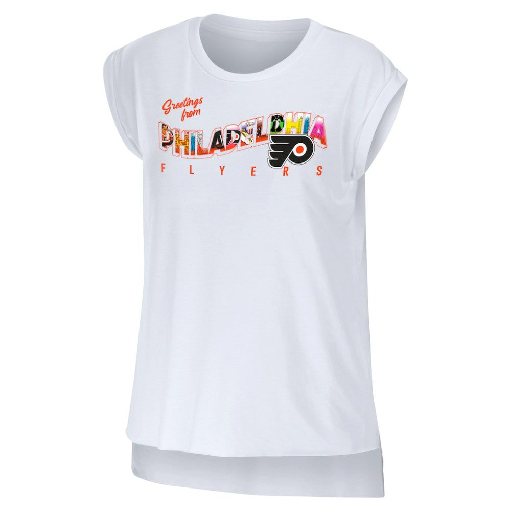 Philadelphia Flyers WEAR by Erin Andrews Women's Greetings From Muscle T-Shirt