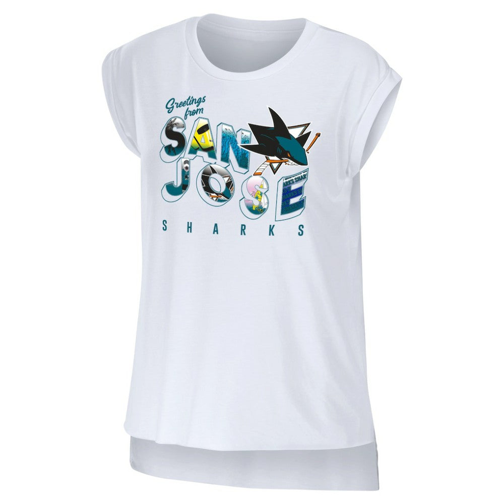 San Jose Sharks WEAR by Erin Andrews Women's Greetings From Muscle T-Shirt