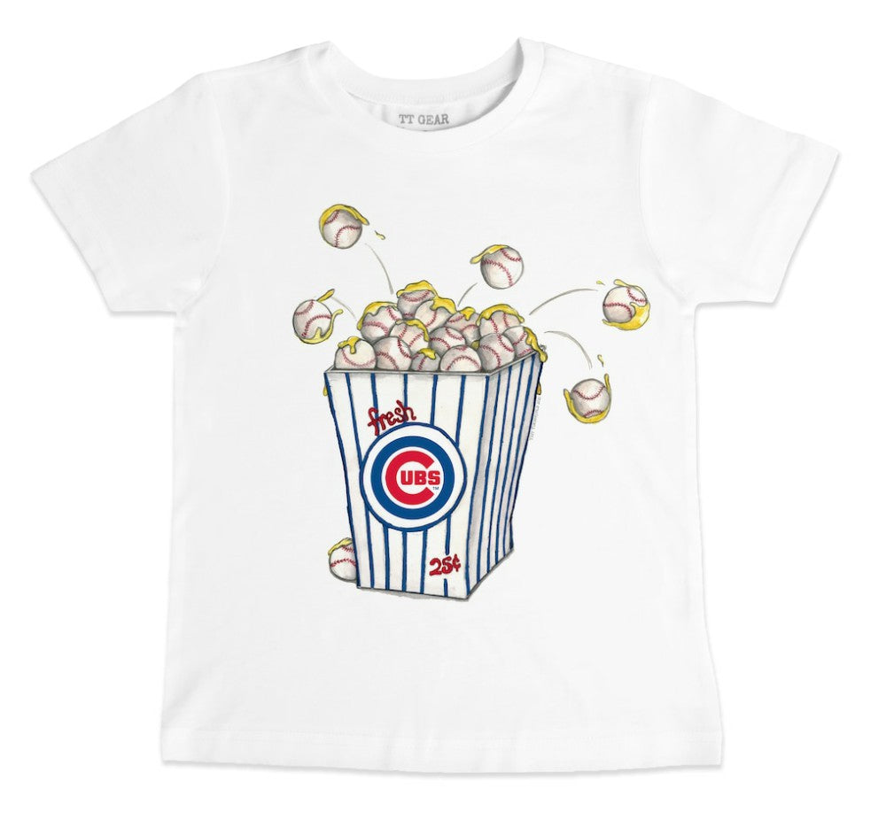 Chicago Cubs Tiny Turnip Youth Popcorn T-Shirt - White