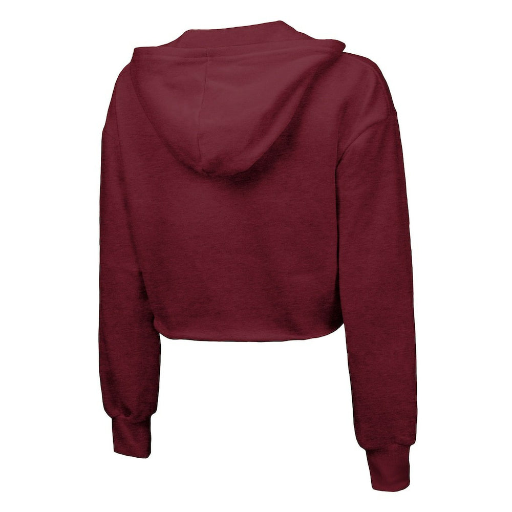 NFL Washington Commanders Majestic Threads Women's Bling Tri-Blend Cropped Pullover Hoodie